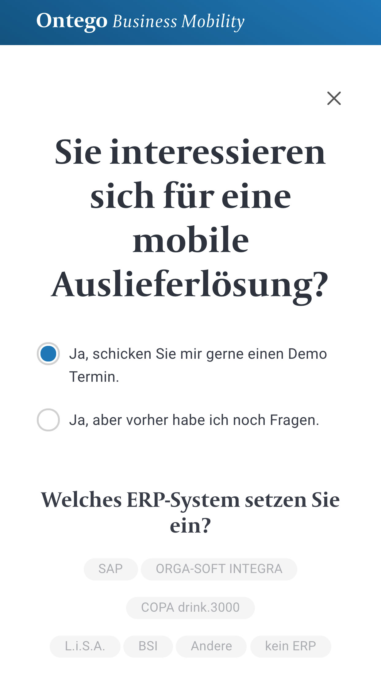 Demo Form Page Mobile Preview